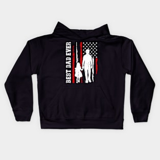 Best Dad Ever With US American Flag, Fathers Day Kids Hoodie